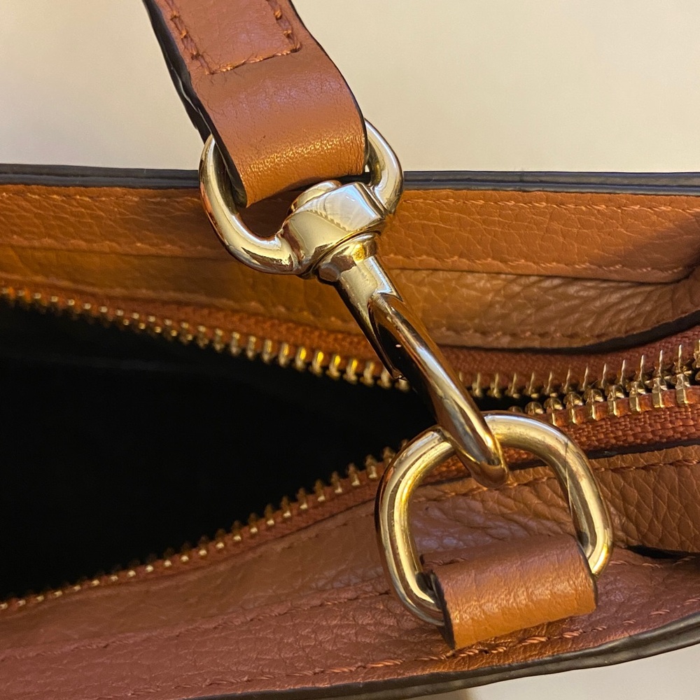 Rebecca Minkoff Regan Crossbody British Tan Leather Bag Purse - Picture 7 of 7